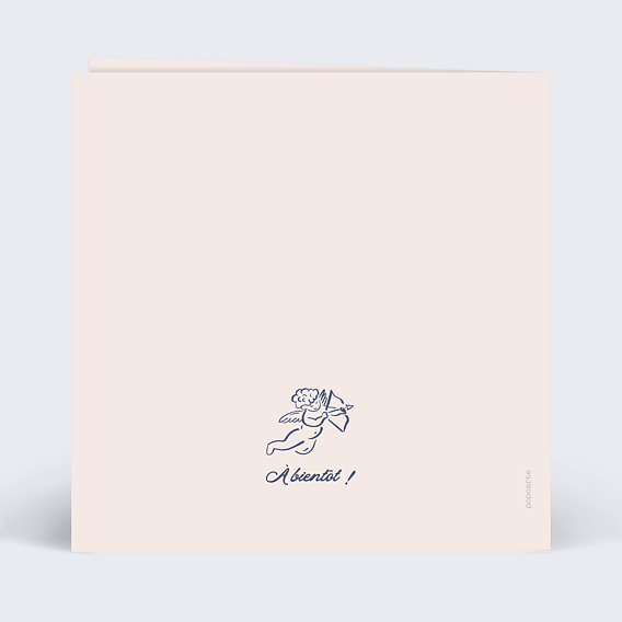 Invitation anniversaire mariage Notre histoire à la main Verso