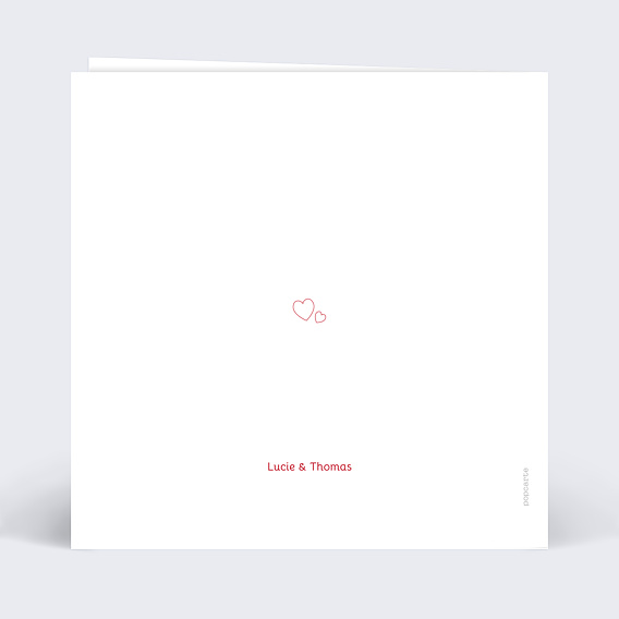 Invitation anniversaire mariage Photo cœur Verso