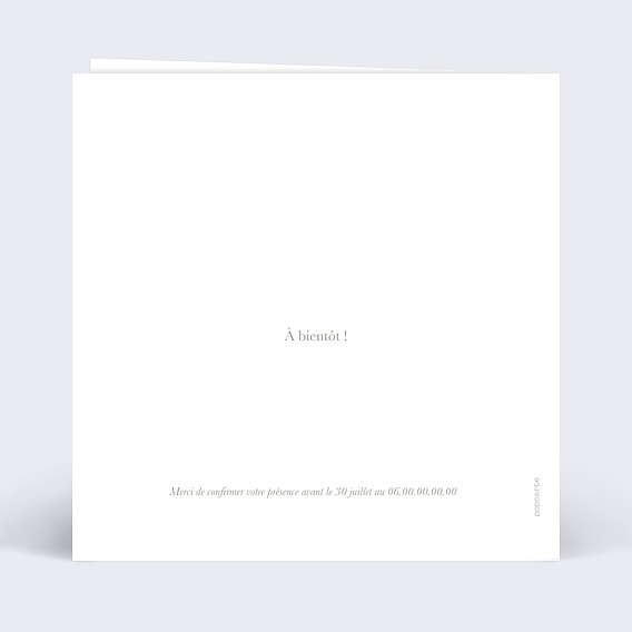 Invitation anniversaire mariage Photo souvenir 10 Verso