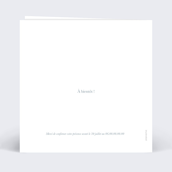 Invitation anniversaire mariage Photo Souvenir 60 Verso