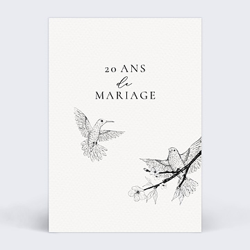 Invitation anniversaire de mariage Insparables
