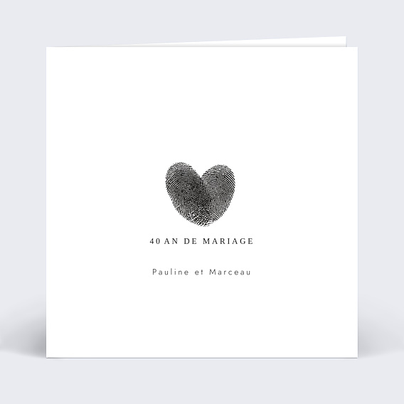Invitation anniversaire mariage Petit Coeur