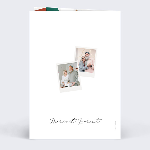 Invitation anniversaire mariage Pêle-mêle polaroid Verso