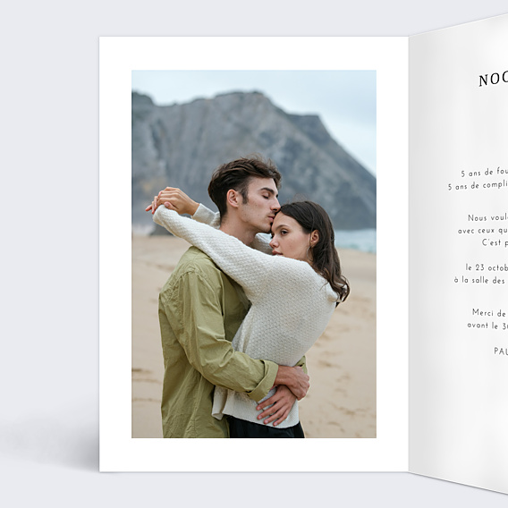 Invitation anniversaire de mariage Effet bois