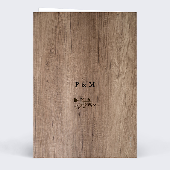 Invitation anniversaire mariage Effet bois Verso