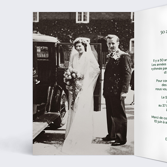 Invitation anniversaire de mariage Portrait minimaliste aligné