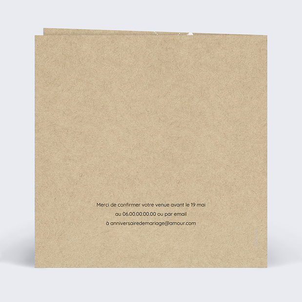 Invitation Anniversaire de Mariage Guirlandes Verso