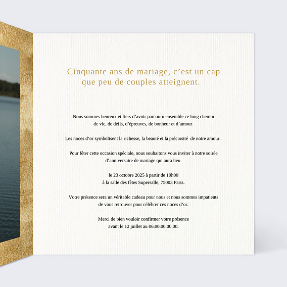Invitation anniversaire mariage Décennie Intérieur Droit