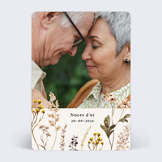 Invitation anniversaire de mariage Bouquet Sauvage