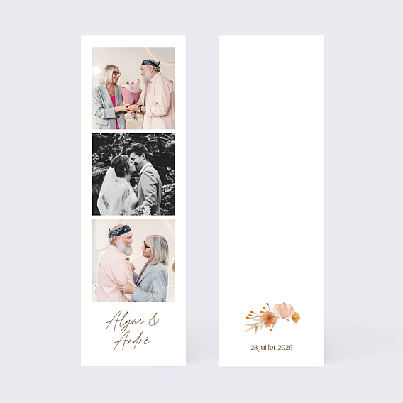 Invitation anniversaire de mariage Flower of Fall Allongé