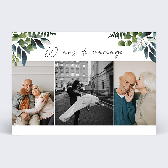 Invitation anniversaire mariage Idylle Végétale