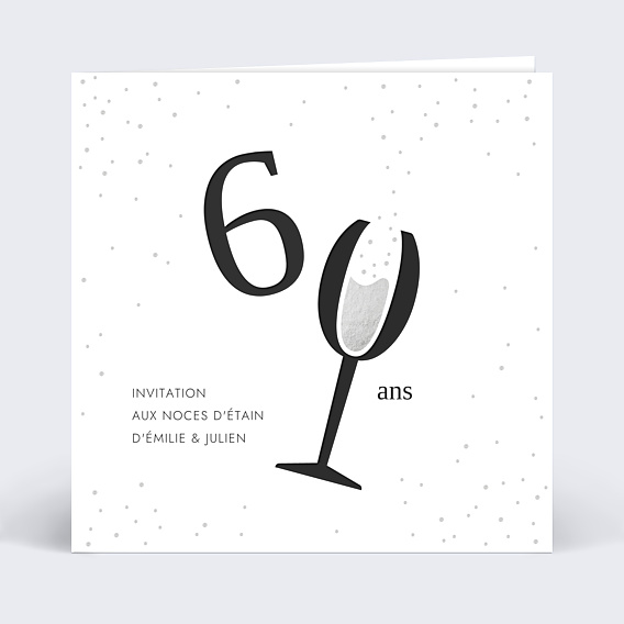 Invitation anniversaire mariage Levons nos Verres Chiffres