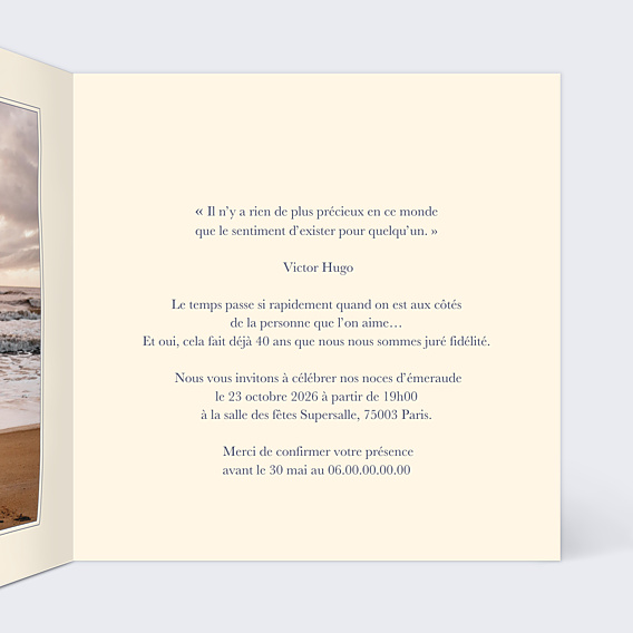 Invitation anniversaire de mariage Que du Bonheur