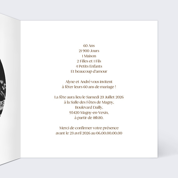 Invitation anniversaire de mariage Couronne Printanière