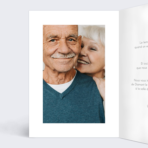Invitation anniversaire de mariage 60 années d'amour
