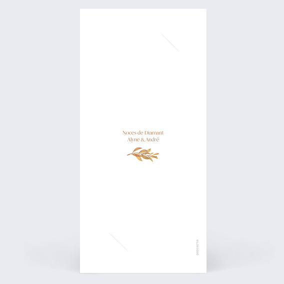 Invitation anniversaire mariage Flower of Fall Allongé Verso