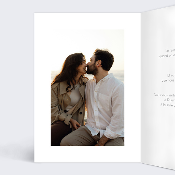 Invitation anniversaire mariage 10 années d'amour Intérieur Gauche