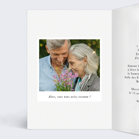 Invitation anniversaire mariage De belles années Intérieur Gauche