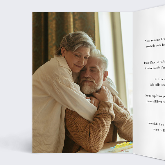 Invitation anniversaire mariage Rétrospective Intérieur Gauche