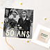 Invitation anniversaire de mariage Année en grand avec Graines