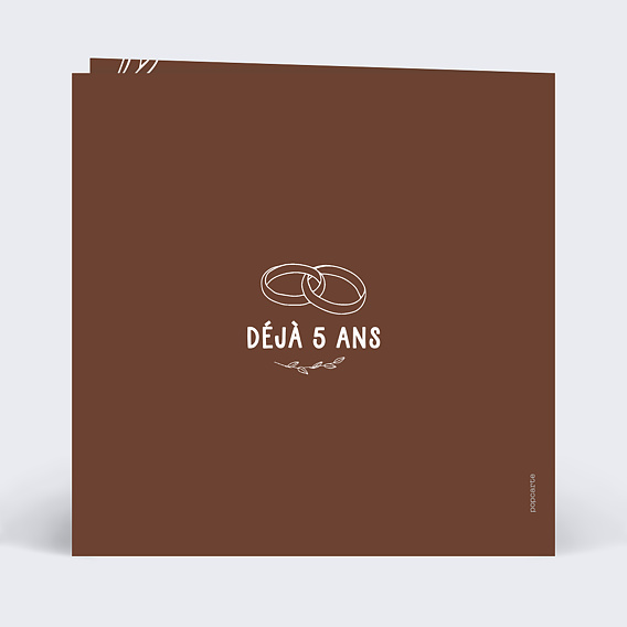 Invitation anniversaire mariage Photo mariage 5 ans Verso