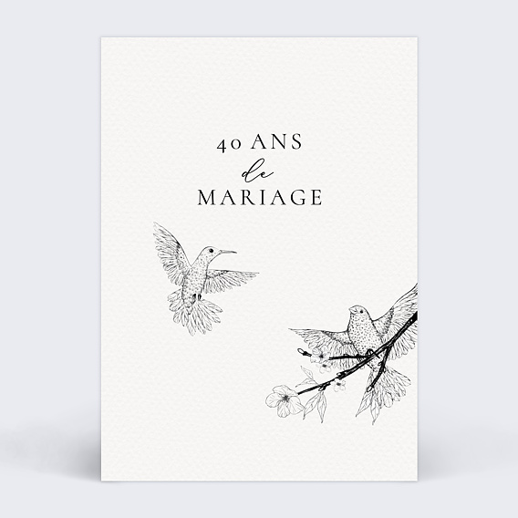 Invitation anniversaire mariage Inséparables