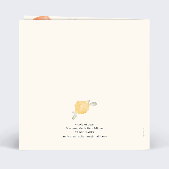 Invitation anniversaire de mariage Jardin Aquarelle