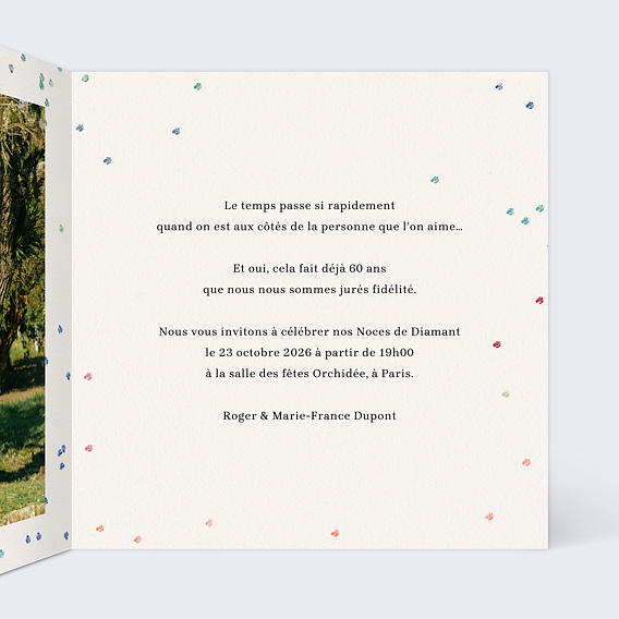 Invitation anniversaire mariage Toujours mariés Intérieur Droit