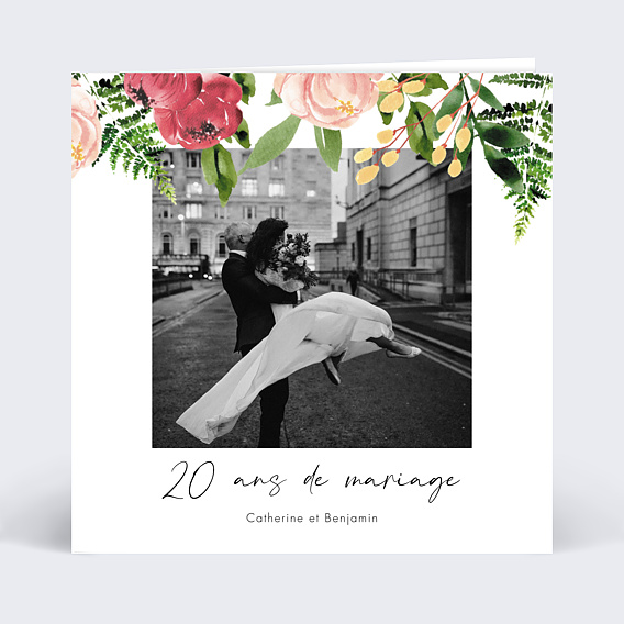 Invitation anniversaire mariage Wild Flowers