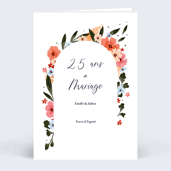 Invitation anniversaire de mariage Arche champêtre