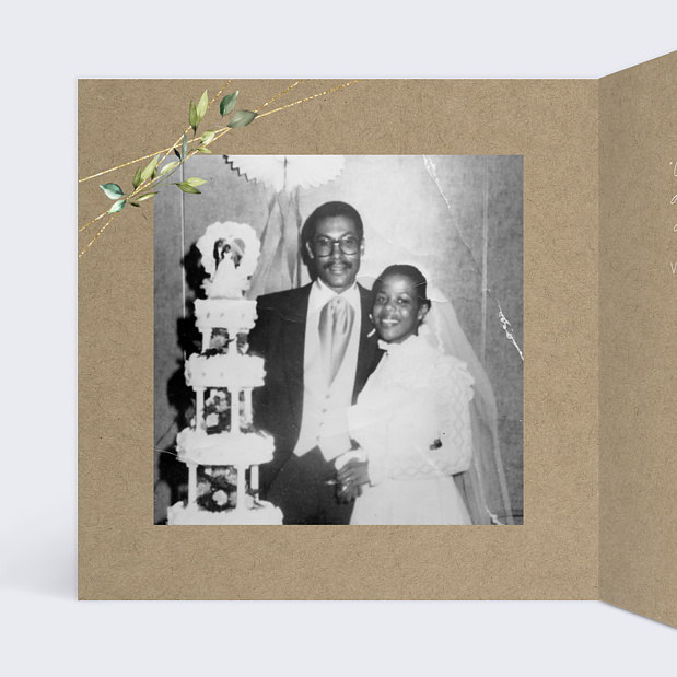 Invitation Anniversaire de Mariage Modern Love Intérieur Gauche