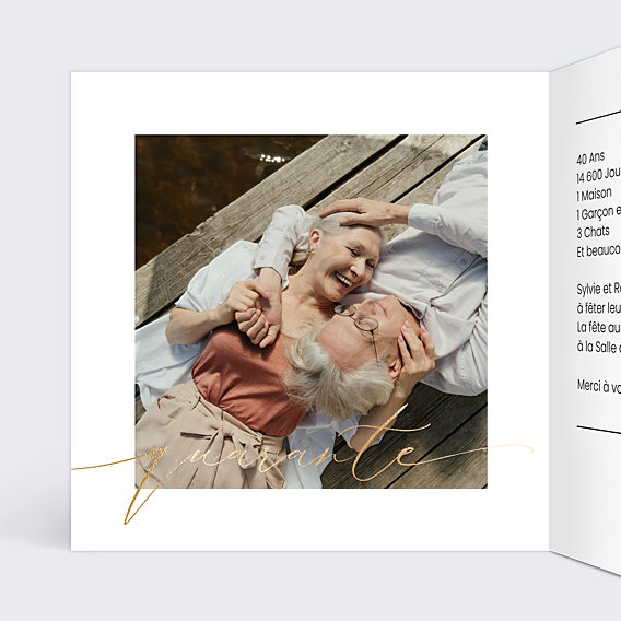 Invitation anniversaire de mariage 40 ans Moderne