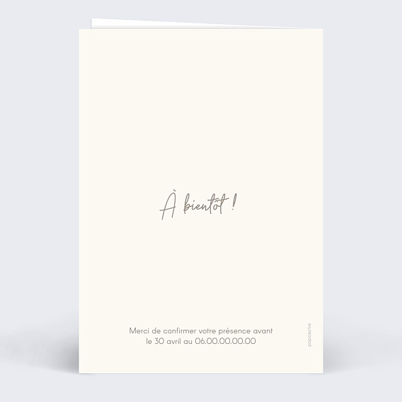 Invitation anniversaire mariage 30 années d'amour Verso