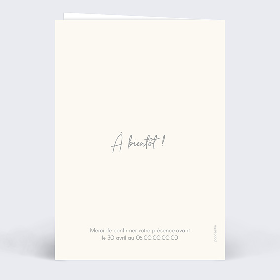 Invitation anniversaire mariage 60 années d'amour Verso