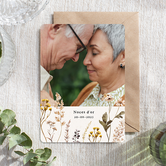 Invitation anniversaire mariage Bouquet Sauvage Après 1