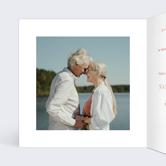 Invitation anniversaire mariage Notre Vie Ensemble Intérieur Gauche