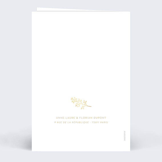Invitation anniversaire de mariage Feuilles d'Or
