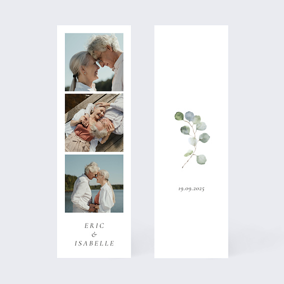 Invitation anniversaire mariage Cadre Ocre Eucalyptus