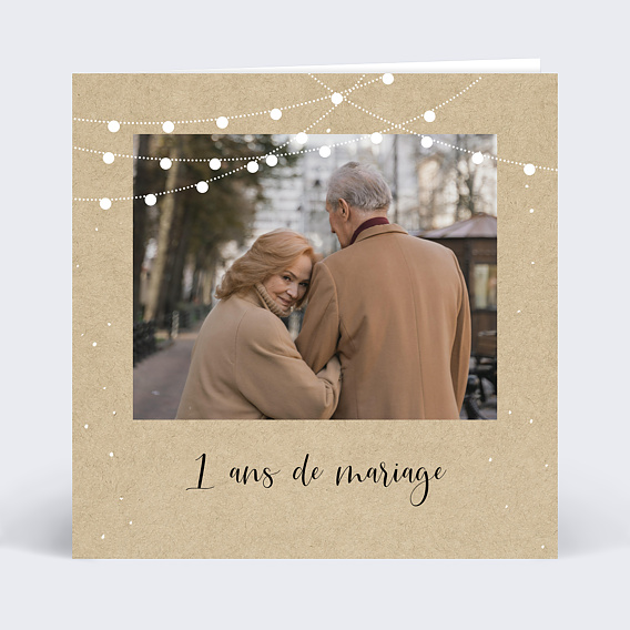 Invitation anniversaire mariage Guirlandes