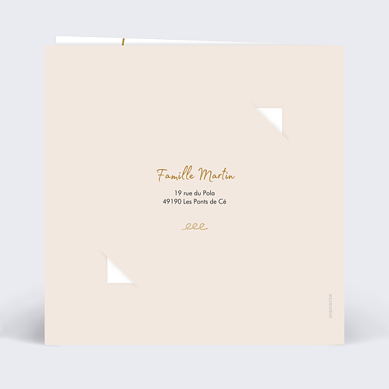 Invitation anniversaire mariage Cultiver l’amour Verso