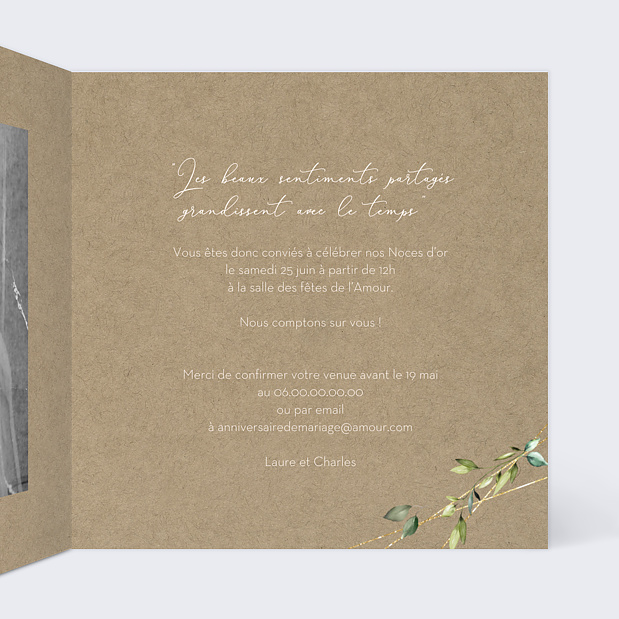 Invitation Anniversaire de Mariage Modern Love Intérieur Droit