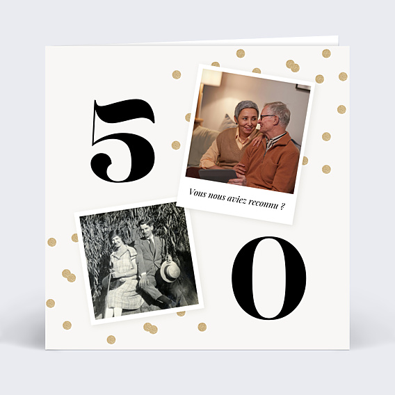 Invitation anniversaire de mariage Années en photos