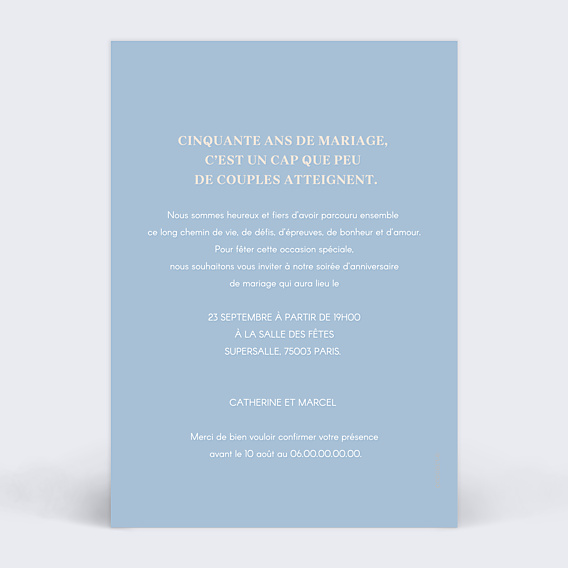 Invitation anniversaire de mariage Pièce Montée