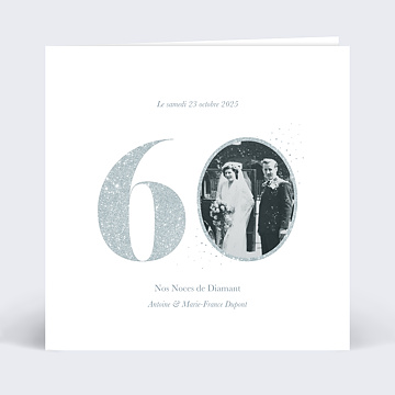 Invitation Anniversaire de Mariage Photo Souvenir 60