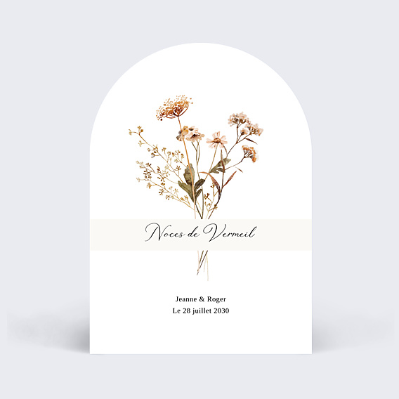 Invitation anniversaire mariage Bouquet de fleurs