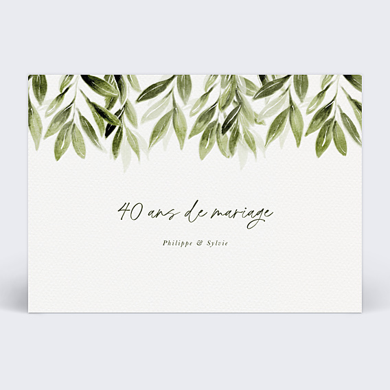 Invitation anniversaire de mariage Lauriers Suspendus