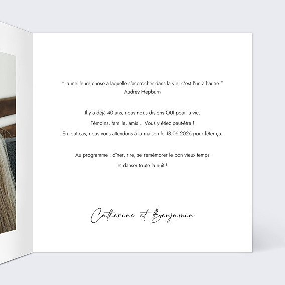 Invitation anniversaire de mariage Wild Flowers