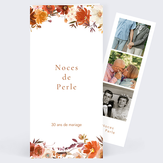 Invitation anniversaire mariage Bouquet Parfumé décomposé