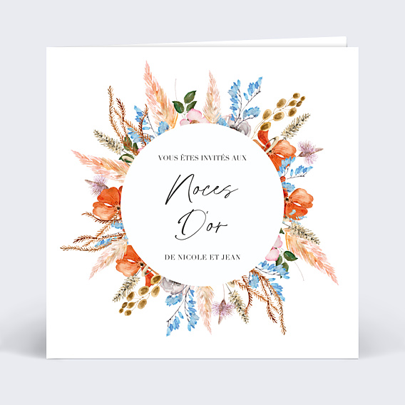 Invitation anniversaire de mariage Éveil des fleurs