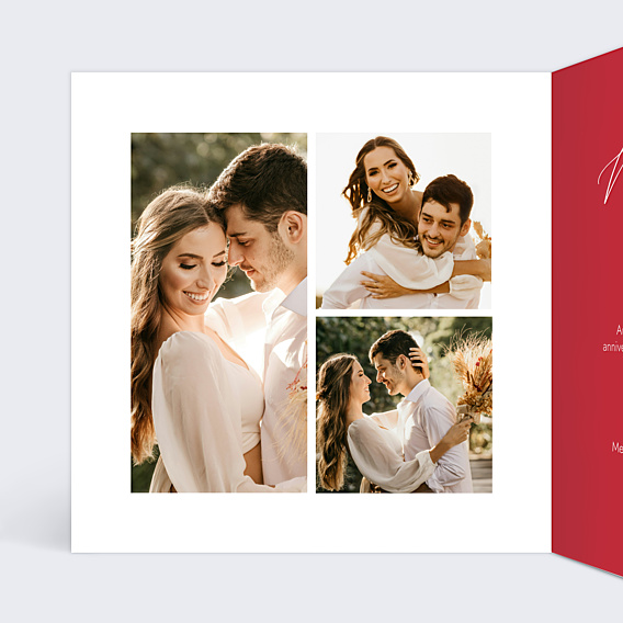 Invitation anniversaire de mariage Photo cœur